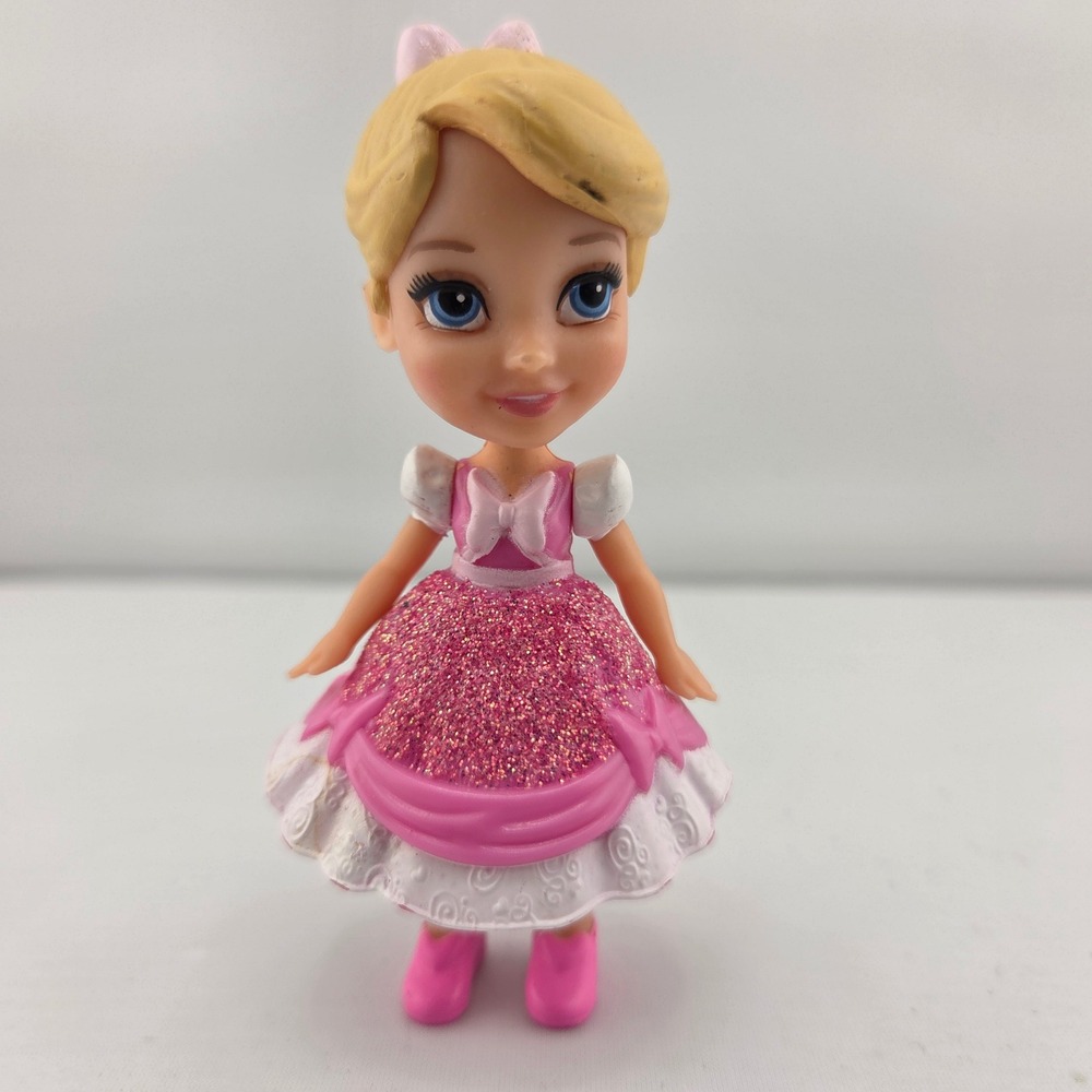 Disney Princess Cinderella Small Doll Pink Glitter Dress Blonde 0410HL01